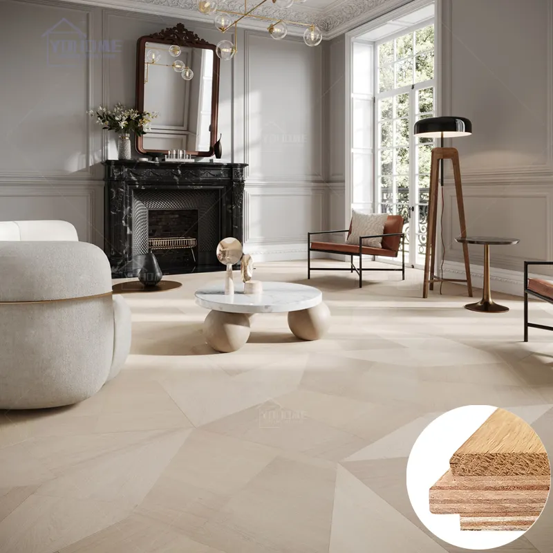 UK standard geometric design oak parquet flooring in india living room interior parquet-flooring-prices large size flooring