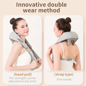 Xu Hướng Sản Phẩm 6D Chiropractic Trapezius Massager Điện Nhào Cổ Vai Massager 6 Con Lăn Bionics Massage