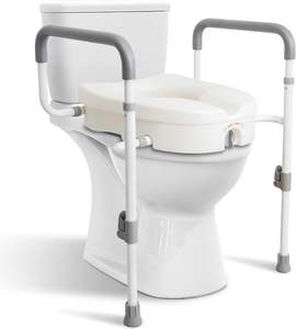 Asiento de Inodoro Elevado Bliss para Personas Mayores y con Discapacidad, con Barra de Seguridad y Capacidad de 350 Libras para Baño - Product Image 4