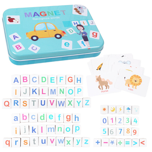 Magnets <span class=keywords><strong>de</strong></span> réfrigérateur en bois Montessori, jouet magnétique avec <span class=keywords><strong>lettres</strong></span> et nombres, cartes <span class=keywords><strong>de</strong></span> <span class=keywords><strong>mots</strong></span> Alphabet pour apprendre les mathématiques, pour enfants - Product Image 1