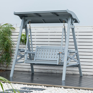 Balançoire personnalisée avec cadre en <span class=keywords><strong>bois</strong></span> de pin et chaînes suspendues pour le jardin et la cour - Product Image 3