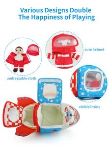 Jollybaby Factory - Juego de Juguetes de Peluche Personalizados de Auto de Carreras y Avión con Muñeco de Azafata y Capitán, Peluche Unisex CN;GUA - Product Image 3