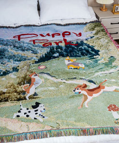 Couverture Jacquard Animée Prête à l'emploi Style Pastoral, Tapisserie Murale Confortable en Coton pour Décoration et Cadeaux de <span class=keywords><strong>Camping</strong></span> - Product Image 5