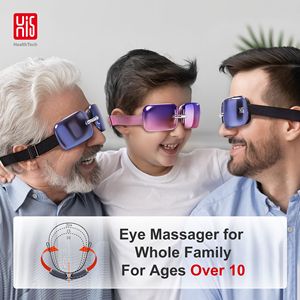 Masajeador de ojos eléctrico Hi5 E10, dispositivo para reducir y aliviar las ojeras, ojos secos, vibración caliente, presión de aire, minisombra plegable portátil - Product Image 2
