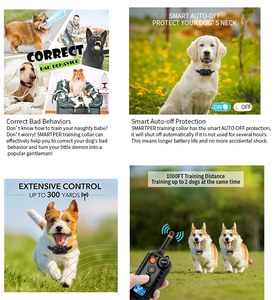 <span class=keywords><strong>Collar</strong></span> de entrenamiento para perros remoto 2025 Venta caliente <span class=keywords><strong>Collar</strong></span> de entrenamiento para perros con control remoto de 300 metros Rango remoto Pitido Vibración Modos de choque - Product Image 4