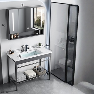 Floor-standing stainless steel double basin sink ceramic integrated bracket wash basin deepened washbasin washbasin - Product Image 6