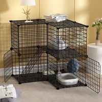 Cage pour animaux de compagnie rectangulaire en métal 35x35, cage pour chat détachable, villa pour chat, cage respirante, assemblage libre, espace extra-large