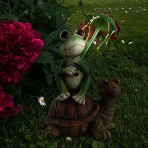 Artisanat en résine <span class=keywords><strong>solaire</strong></span> personnalisé, Statues d'animaux, Décorations <span class=keywords><strong>de</strong></span> jardin, Cadeaux <span class=keywords><strong>de</strong></span> Noël pour enfants, Figurines <span class=keywords><strong>de</strong></span> grenouille - Product Image 6