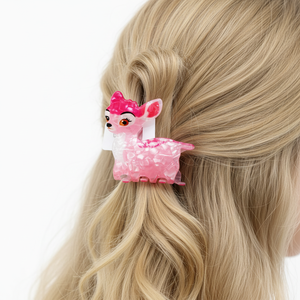 Pinces à cheveux grandes tailles en acrylique, motif animal créatif, forme personnalisée, pour filles, thème cerf, collection 2026 - Product Image 1