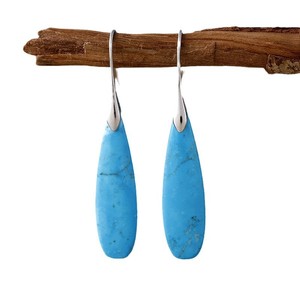 Boucles d'oreilles pendantes en pierre naturelle, forme goutte d'eau, en alliage de zinc, bijoux de fête pour femme, Or Alpes, Argent Alpes, Or Suisse, Argent Suisse - Product Image 5
