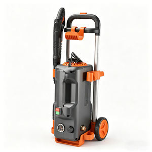 Hidrolavadora Eléctrica Vertical de 220V, Alta Potencia, Portátil, para Limpieza de Autos, Cuerpo de Plástico Negro con Ruedas y Manguera - Product Image 3