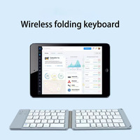 Keyboard lipat BT nirkabel isi ulang daya, Keyboard ramping ukuran Mini untuk Android Windows Ipad