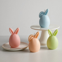Vela de aromaterapia de cera de soja con forma de conejo grande hecha a mano, creativa Generación de pelo de huevo de Pascua para decoración navideña o regalo
