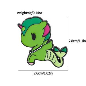 เข็มกลัดเคลือบโลหะผสมสังกะสีลายใหม่ขายส่งสำหรับทุกเพศ ลายอนิเมะยูนิคอร์น สำหรับตกแต่งเสื้อผ้า DIY - Product Image 4
