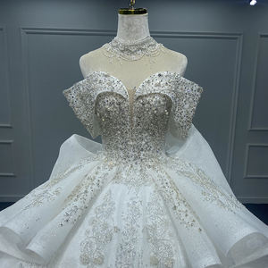 Robes de mariée vintage à col haut et à épaules dénudées pour femmes Jancember Mn155 - Product Image 1