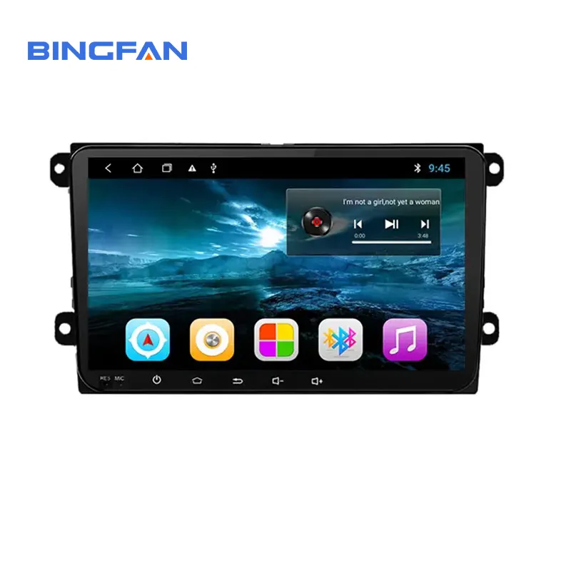 Dubbel Din 9 Inch 4 Core 1Gb + 16Gb Android Auto Radio Hd Screen Gps Auto Navigatie Voor vw Golf Tiguan