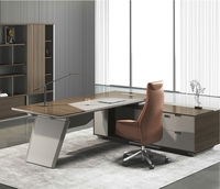 Bureau de direction en L convertible en bois massif moderne haut de gamme 2022