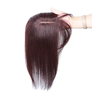 थोक महिलाओं के कुंवारी रेमी बाल अव्वल रेशम शीर्ष संबंध Toupees Wigs मानव बाल टुकड़े बैंग्स के साथ प्रतिस्थापन प्रणाली में शेयर