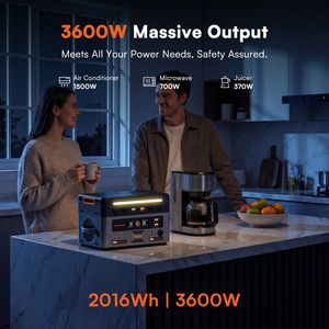 ระบบโซลาร์เซลล์ออฟกริด MPPT พร้อมรีโมทคอนโทรล แบตเตอรี่ LiFePO4 2016Wh 3600W สถานีไฟฟ้าพกพา เครื่องกำเนิดไฟฟ้าพลังงานแสงอาทิตย์ ใช้ในยามฉุกเฉิน ใช้ได้กับรถยนต์ - Product Image 5