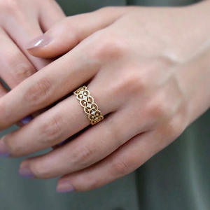 Anillo de Diamantes de Oro Sólido de 18K para Mujer Q966, Corte Brillante Redondo, Color G Natural, Anillo de Boda Clásico - Product Image 3