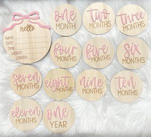 การ์ดบันทึกเหตุการณ์สำคัญของลูกน้อยแบบ 3 มิติ รายเดือน, แผ่นไม้บันทึกเหตุการณ์สำคัญของลูกน้อย <span class=keywords><strong>13</strong></span> ชิ้น, การ์ดบันทึกเหตุการณ์สำคัญรายเดือนพร้อมป้ายประกาศวันเกิด - Product Image 3