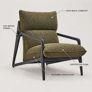 Poltrona Moderna Ecologica e Resistente con Struttura in Vero Legno di Frassino, <span class=keywords><strong>Imbottitura</strong></span> in <span class=keywords><strong>Spugna</strong></span> e Rivestimento in Tessuto <span class=keywords><strong>per</strong></span> Soggiorno e Hotel - Product Image 3