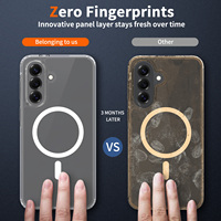 Étui de téléphone portable magnétique transparent personnalisé pour Samsung A37 avec protection d'objectif à découpe de précision et coque arrière anti-rayures