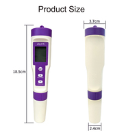 Testeur de qualité de l'eau multifonction 10-en-1 rechargeable par USB, H2 EC ORP Chlore pH Salinité TDS, détecteur pour l'eau potable