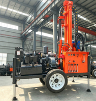 Foreuse hydraulique portative sur remorque pour puits d'eau, moteur diesel, petite machine de forage pour usage agricole et domestique
