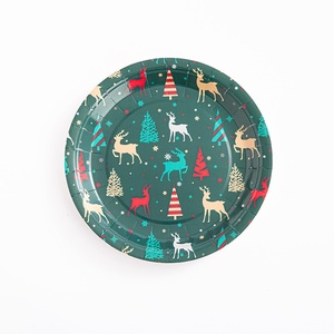 Assiettes de Noël jetables biodégradables, décorations de fête en gros, vaisselle écologique, motifs personnalisés - Product Image 5