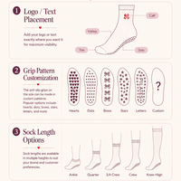 Chaussettes de yoga et de pilates personnalisables, antidérapantes, en coton, pour la pratique de la remise en forme en intérieur, chaussettes de pilates tricotées pour femmes avec logo