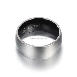 POYA Jewelry Wedding <strong>Rings</strong> Engraved <strong>S</strong> Steel <strong>Titanium</strong> <strong>Ring</strong> <strong>Men</strong> Women Brushed <strong>Ring</strong> - Product Image 4