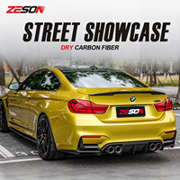 Diffuseur arrière en fibre de carbone sèche ZESON style V pour BMW M3 M4 F80 F82 F83 F8X 2014-2018