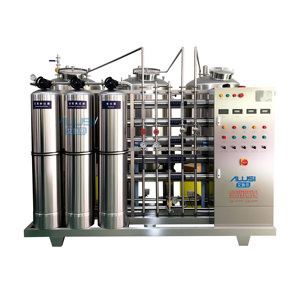 Équipement de traitement d'eau RO en acier inoxydable à deux étages 500L/H avec adoucisseur d'eau pour la production d'eau pure industrielle - Product Image 1