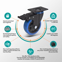 Roulettes perforées bleues de 4 pouces, roues universelles de 5 pouces, poulies pour chariots industriels, rouleaux de 6 pouces – Stock transfrontalier