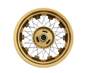 Buje de Rueda de Aleación de Aluminio sin Cámara con Radios para Yamaha NVX155 AEROX TS X, Dorado y Negro, Delantero 2.5*14/Trasero 4.0*14, Llanta de Motocicleta - Product Image 1