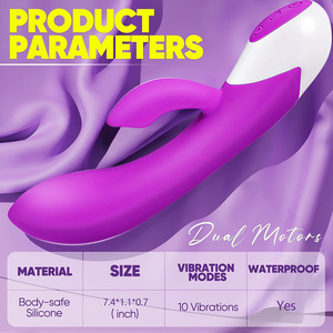 Vibrador de Conejo, Estimulador de Clítoris y Punto G, Motor Dual, Vibrador Femenino Impermeable con Carga USB, Juguete Sexual <span class=keywords><strong>para</strong></span> Mujeres y Parejas - Product Image 4