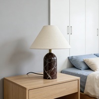 Nouvelle lampe de bureau 2027 avec abat-jour en tissu, lampe de chevet moderne pour bureau, lampe de table en marbre