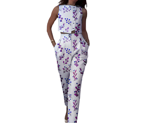 Producto Nuevo, Conjunto de Pantalones Rectos sin Mangas con Botones y Chaleco de Cintura Alta en Color Sólido para Mujer, a la Moda - Product Image 4