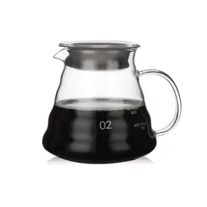 Vaso de café com gotejamento, de vidro resistente ao calor, bule para café, servidor de mão