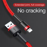 Câble USB de charge rapide Baseus 2.4A pour IP14 13 12 11 Pro Max, câble de chargeur de téléphone intelligent de 0,5 1 2 3 mètres, câble de données USB
