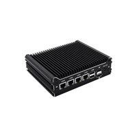 Mini PC AISTONE Free Laser logo 4 LAN N100 con resolución 4K, soporte VESA / PC para montaje en carril DIN, router con hardware Linux 2.5G