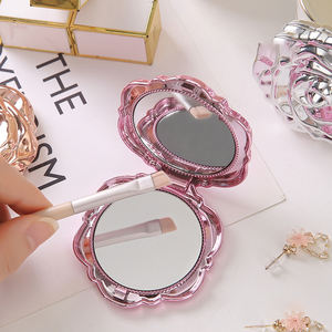 مرآة جيب صغيرة على شكل وردة، مرآة محمولة قابلة للطي ذات وجهين، مرآة تجميل شخصية مدمجة، أدوات مكياج، هدايا زفاف - Product Image 5