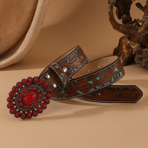 Cinturón de Aleación de Alta Calidad con Patrón Geométrico para Mujer, Estilo Bohemio Europeo Americano, Novedad para Comercio Exterior, Moda Nicho para Chicas Atractivas - Product Image 3