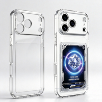 Étui de téléphone transparent avec porte-cartes pour cartes TCG, compatible iPhone 17 18 Pro Max, coque arrière pour iPhone 18 Pro