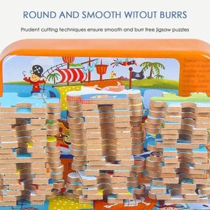60PCS Custom Wooden Jigsaw <b>Box</b> Set with Cartoon Animal Educational <b>Puzzle</b> Toy-Eco-friendly Gift for Ages 2-13 - Product Image 3