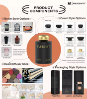 Bouteille diffuseur à roseaux en verre transparent de haute qualité de 5 oz pour aromathérapie, en gros et en stock chez Mescente