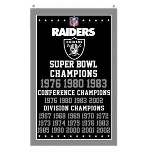 custom Raiders Champions Memorable Football Flag 90x150cm 3x5ft Las Vegas Best Banner