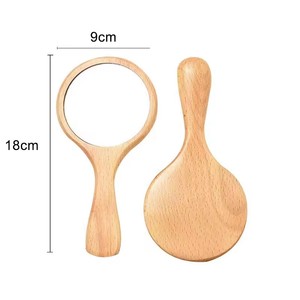 Vòng Dễ Thương Tùy Chỉnh Gỗ Cầm Tay Gương Cầm Tay Di Động Trang Điểm Gương Bằng Gỗ Bán Buôn Biểu Tượng Tùy Chỉnh Với Xử Lý - Product Image 2