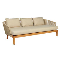 Moderne einfache Stil Garten Sessel Sofas Luxus maßge schneiderte tiefe Sitz gelegenheiten Design Massivholz Seil Weben Patio Sofa Set